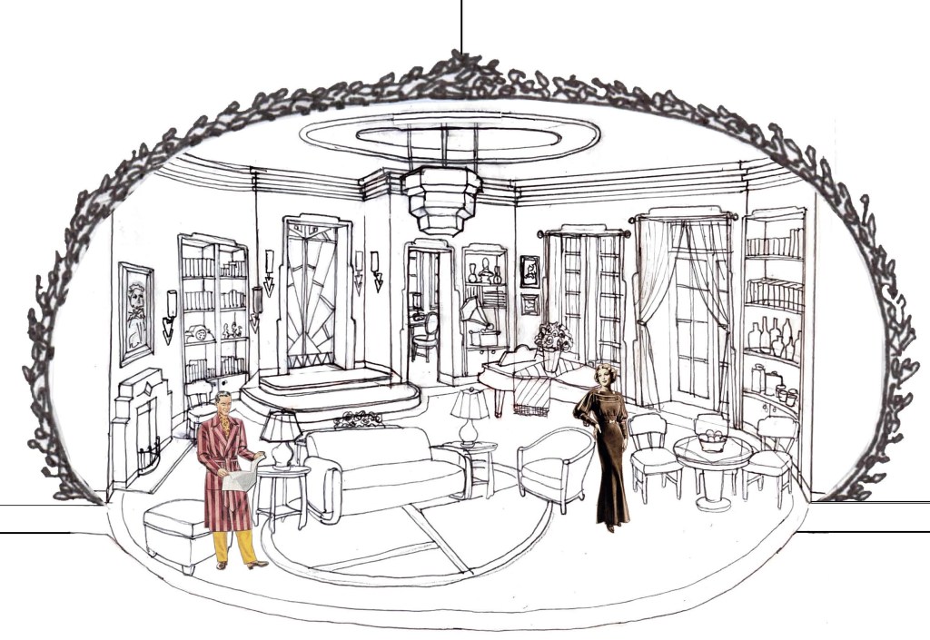 perspective drawing theater set design