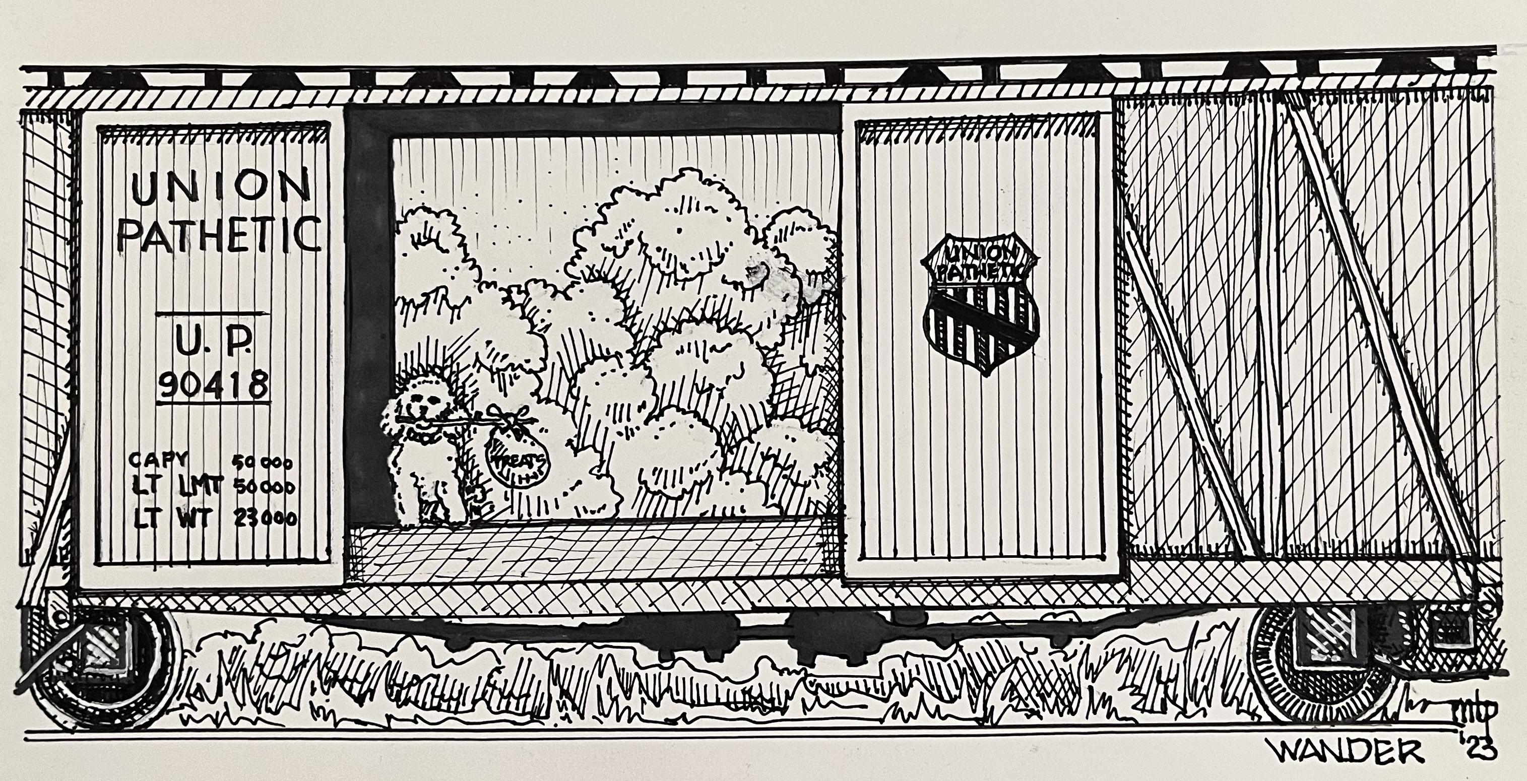 train car, cargo train, drawing